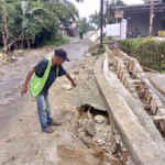 Pembangunan Tembok Penahan Lubang Selesai Dibiarkan  Menganggu  jalan Ajangsana Desa Karang Rejo Kabupaten Simalungun