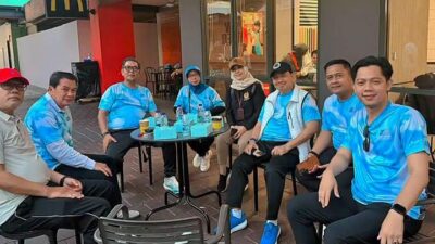 Panitia dan tamu undangan Fun Run 5K Wisata Kreatif Tangerang 2026 berkumpul di Scientia Square Park Serpong Kabupaten Tangerang