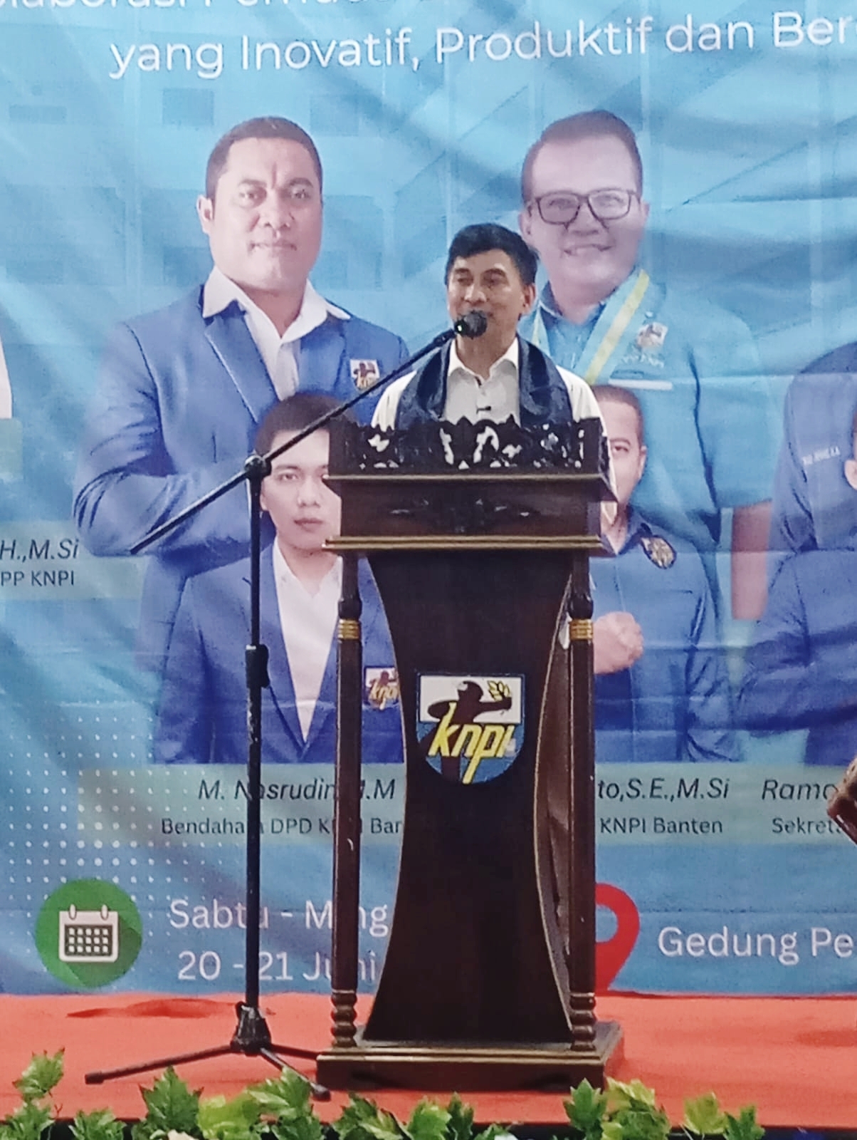 Wagub Banten Achmad Dimyati pidato di Rakerda KNPI Banten 2026