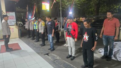 Apel personel Polsek Tangerang dipimpin Kapolsek Kompol Suyatno sebelum patroli Jaga Jakarta