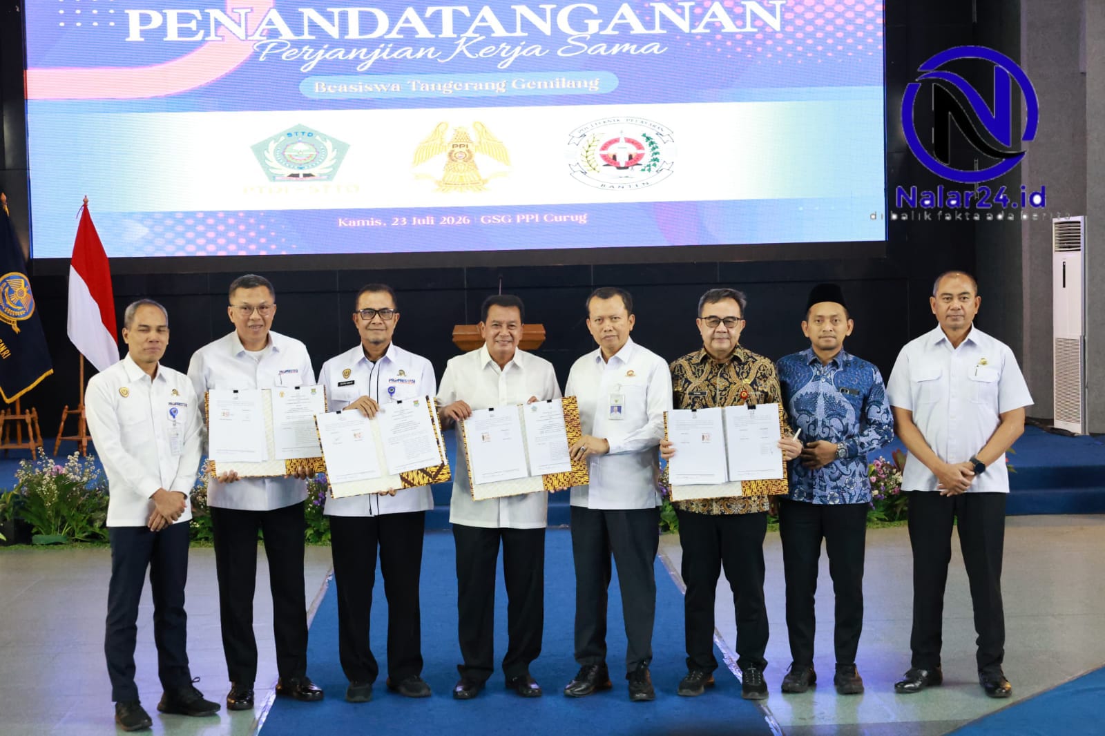 penandatanganan kerjasama beasiswa tangerang gemilang kementerian perhubungan`