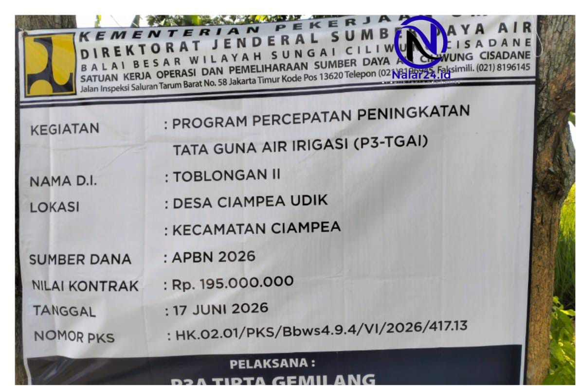 Papan proyek P3-TGAI D.I. Toblongan II Ciampea Udik Bogor