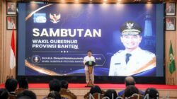 Wakil Gubernur Banten Dimyati Natakusumah saat berikan sambutan pengukuhan Bamagnas Banten
