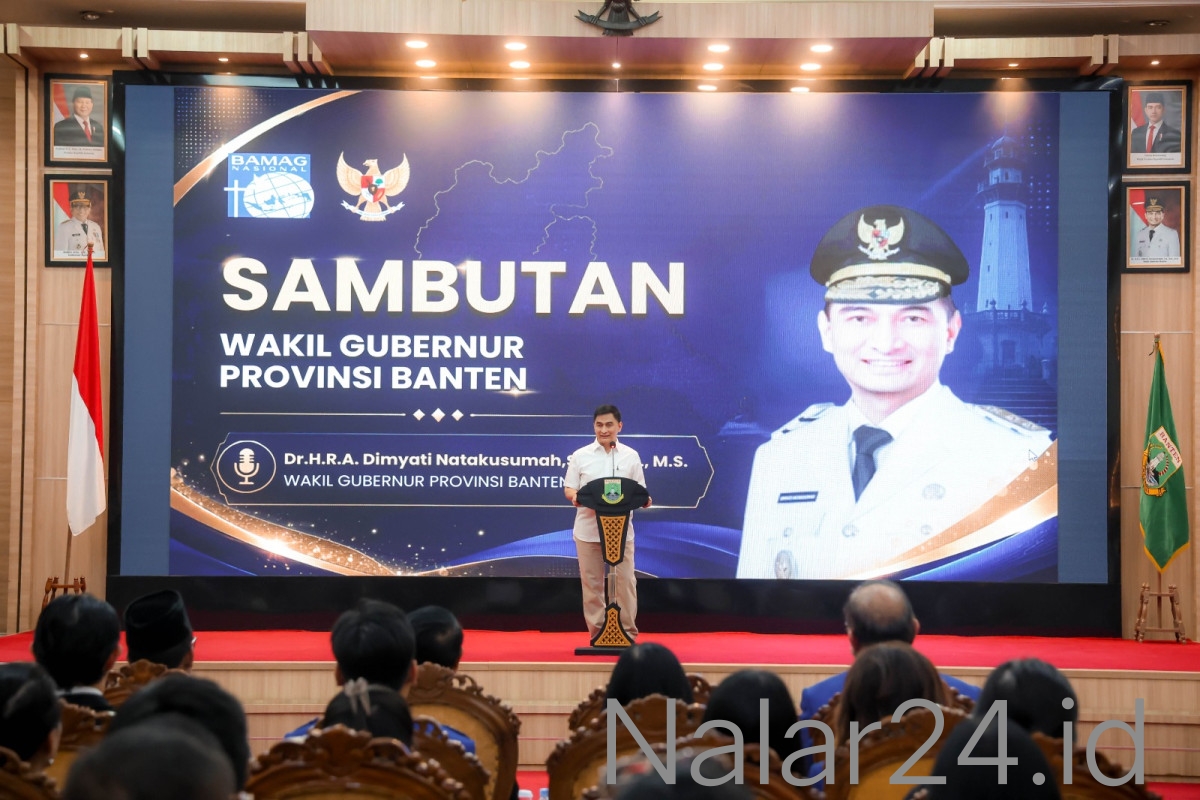 Wakil Gubernur Banten Dimyati Natakusumah saat berikan sambutan pengukuhan Bamagnas Banten