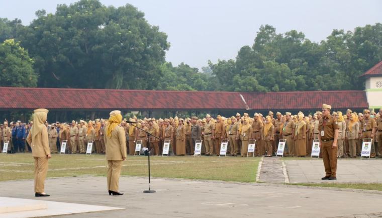 Wabup Intan amanat apel disiplin ASN mitigasi bencana musim kemarau