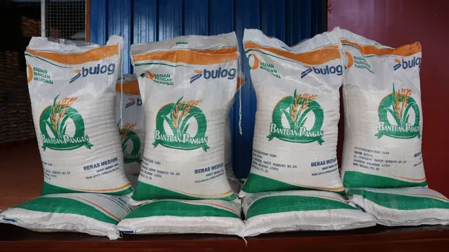 karung beras bantuan pangan bulog cpp`