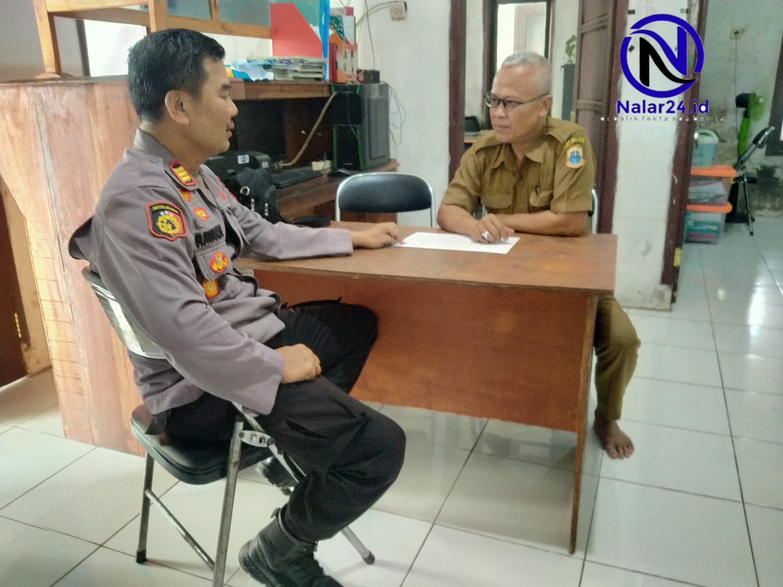 Kapolsek Cimarga AKP Pipih Iwan Hermansyah silaturahmi ke Kantor Desa Cimarga