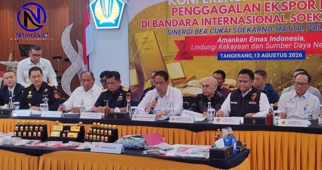 konferensi pers bea cukai gagalkan penyelundupan emas soekarno hatta