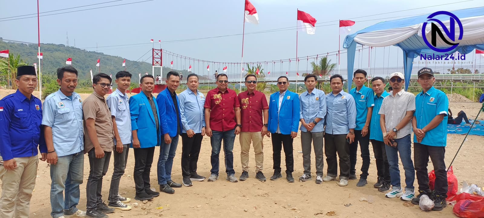 pengurus knpi banten peresmian jembatan tni polri bayah