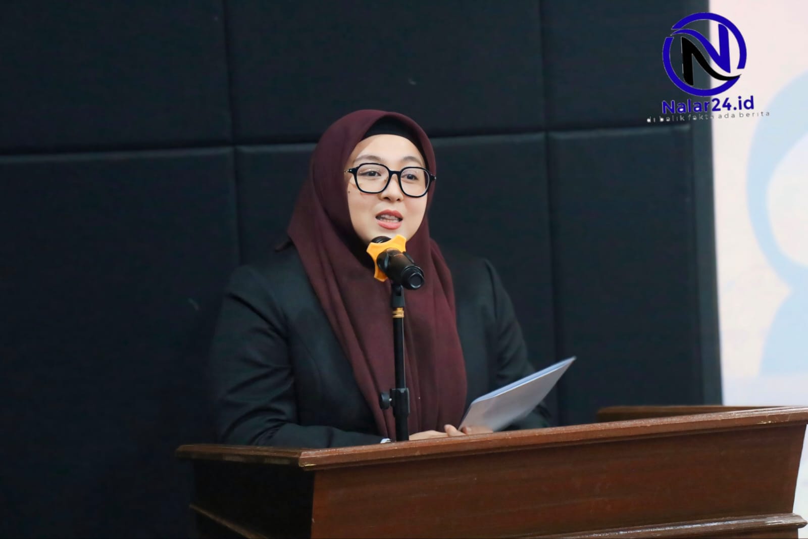 Wakil Bupati Tangerang Intan Nurul Hikmah menyampaikan sambutan pada pembukaan Forum Anak Pelopor Sadar Hukum Angkatan II