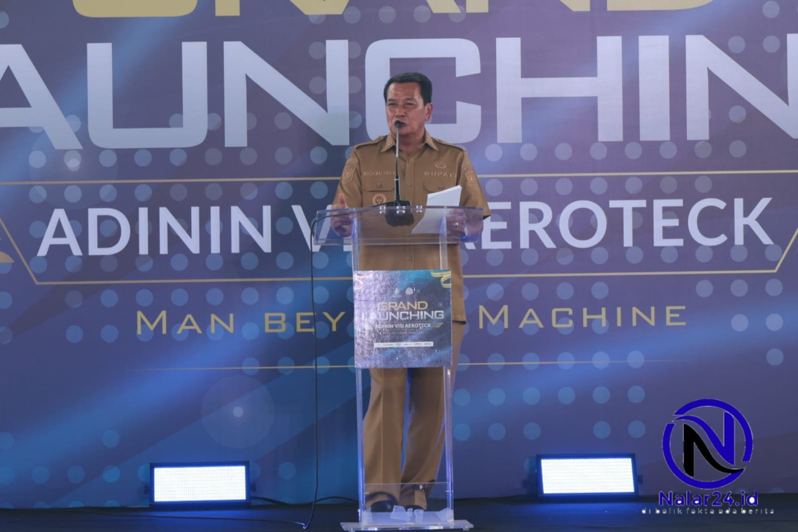 Bupati Maesyal Rasyid menyampaikan harapan kepada PT VTDI di acara peluncuran hangar