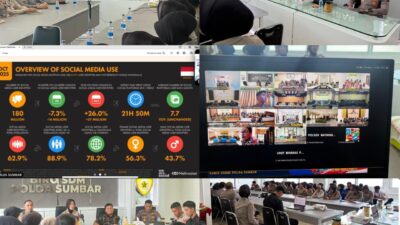 Kolase kegiatan pelatihan komunikasi dan pengelolaan media Biro SDM Polda Sumbar
