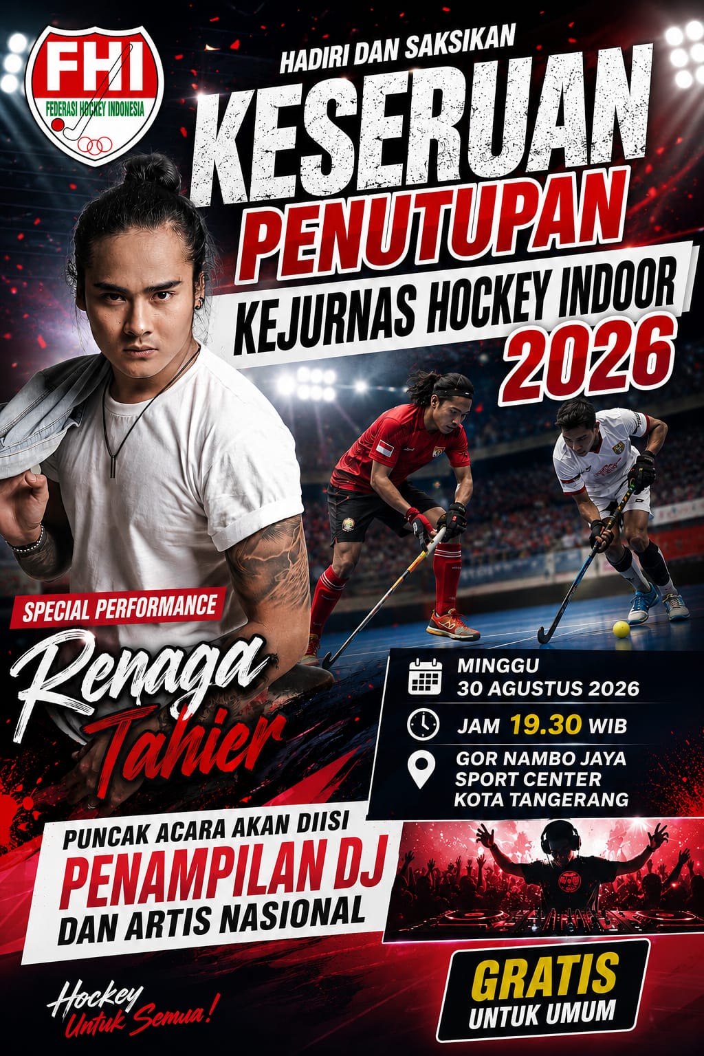 Poster Renaga Tahier tampil di penutupan Kejurnas Hoki