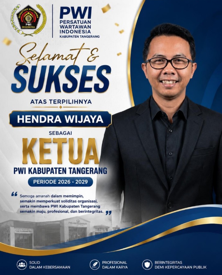 Hendra Wijaya terpilih sebagai Ketua PWI Kabupaten Tangerang periode 2026-2029.