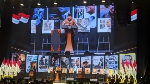 Prabowo berpidato peluncuran buku Bahlil