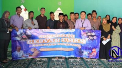 Foto bersama peserta sosialisasi Gebyar UMKM Kabupaten Tangerang di Aula KH. Achmad Solehudin, Cilongok, Pasar Kemis