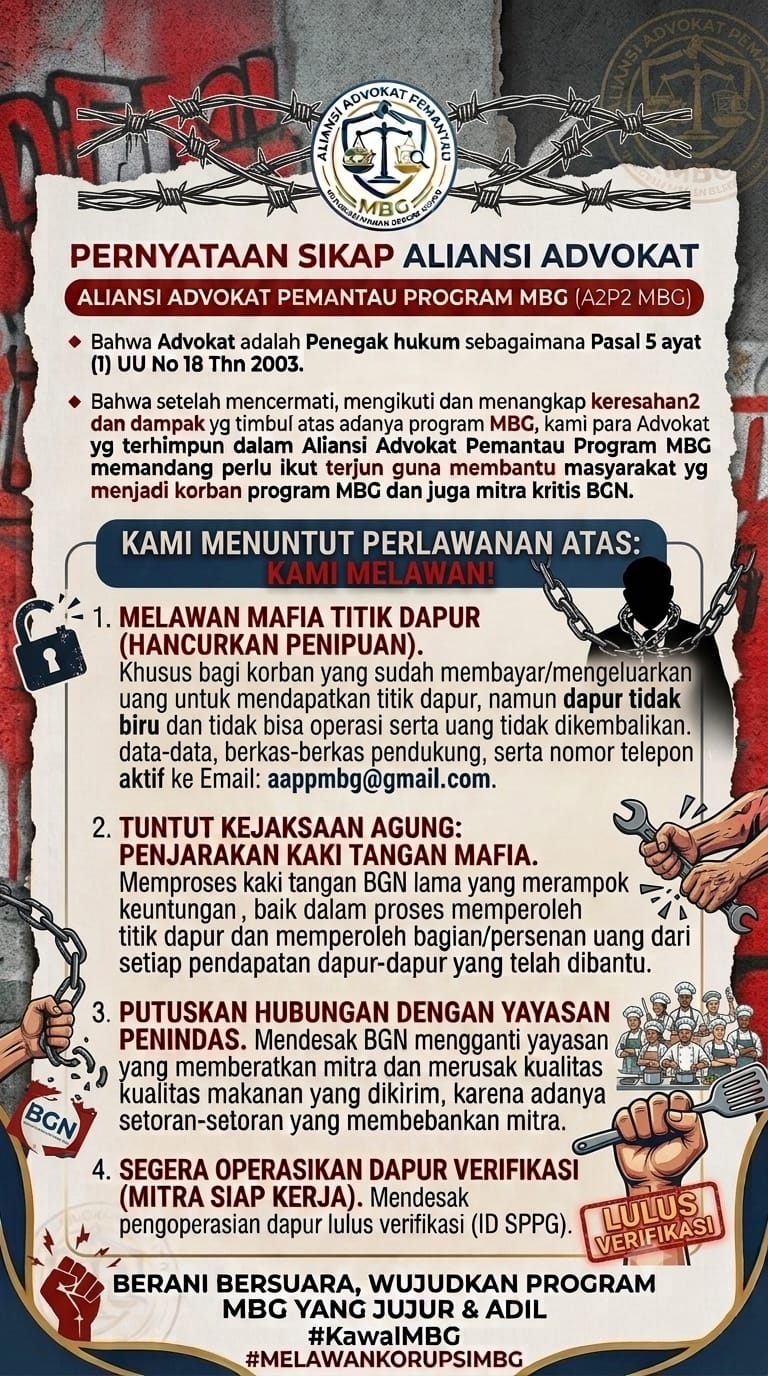 Pernyataan sikap Aliansi Advokat Pemantau Program MBG Banten