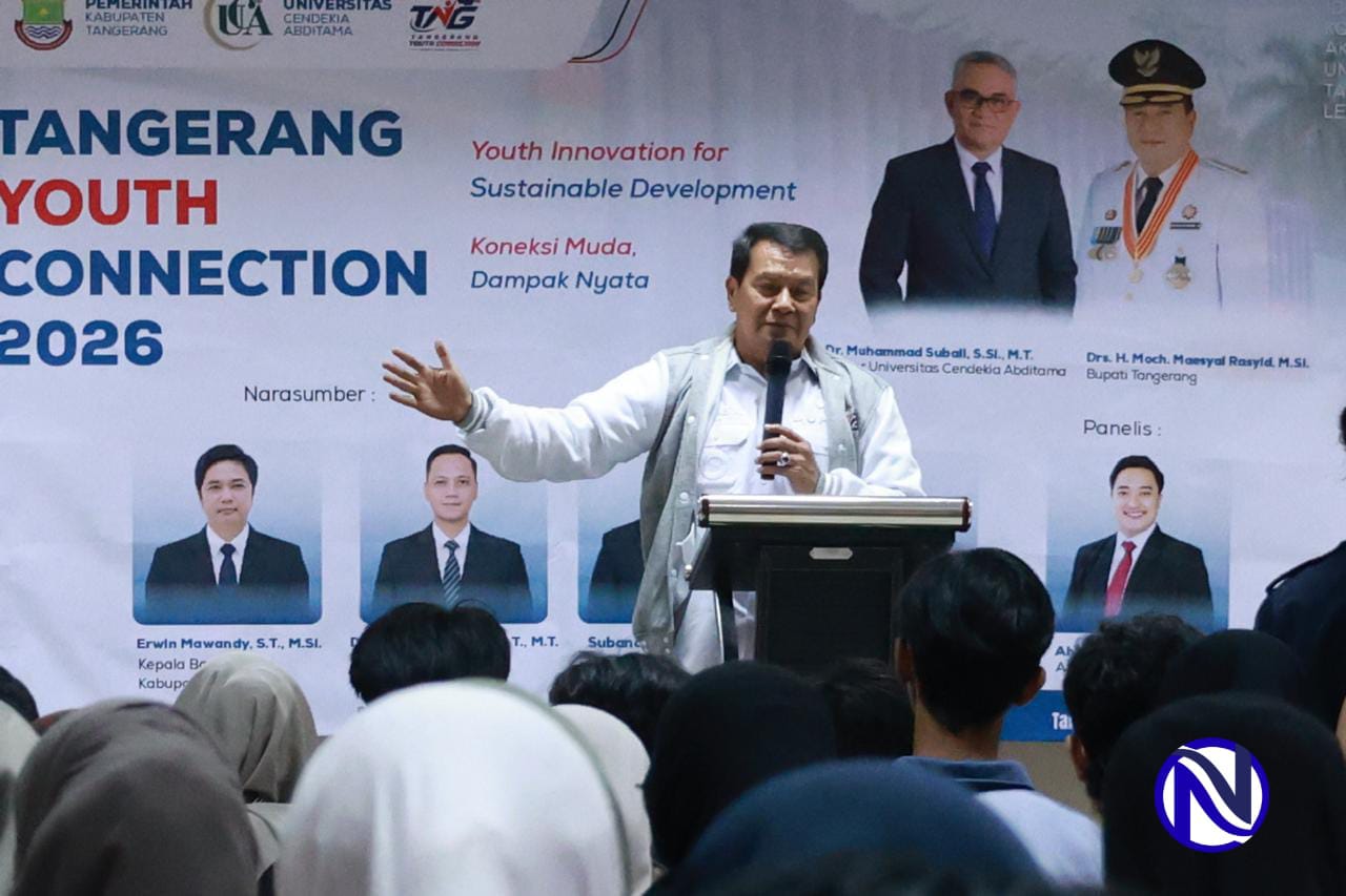 Bupati Tangerang Maesyal Rasyid berikan sambutan di Tangerang Youth Connection 2026