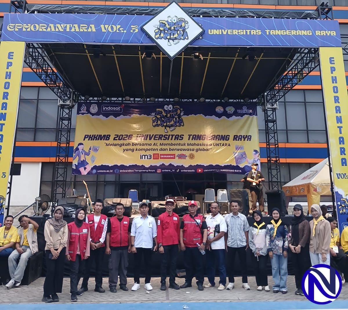 Panggung utama PKKMB 2026 Universitas Tangerang Raya UNTARA Ephorantara Vol 3 di Tigaraksa