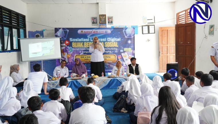 Sosialisasi literasi digital bijak bermedia sosial Diskominfo Kabupaten Tangerang di SMP SMK Satya Muda Gemilang diikuti siswa