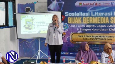 Kadis Kominfo Kabupaten Tangerang Diyan Mayang Sari sosialisasi literasi digital bijak bermedia sosial di SMP SMK Satya Muda Gemilang Tigaraksa