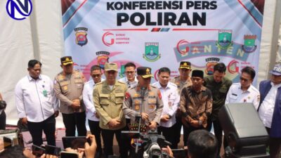 Kapolda Banten Irjen Pol Hengki dan Kapolresta Tangerang Kombes Indra Waspada konferensi pers program Poliran Polisi Peduli Pengangguran bersama Gyokai di Cisoka