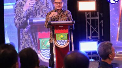 Sekretaris Daerah Kabupaten Tangerang Soma Atmaja menyampaikan sambutan pada Awarding Ceremony Corporate Awards 2026