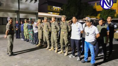 Apel persiapan patroli gabungan Satpol PP Kota Tangerang bersama TNI Polri sebelum penertiban miras dan asusila