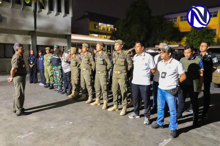 Apel persiapan patroli gabungan Satpol PP Kota Tangerang bersama TNI Polri sebelum penertiban miras dan asusila