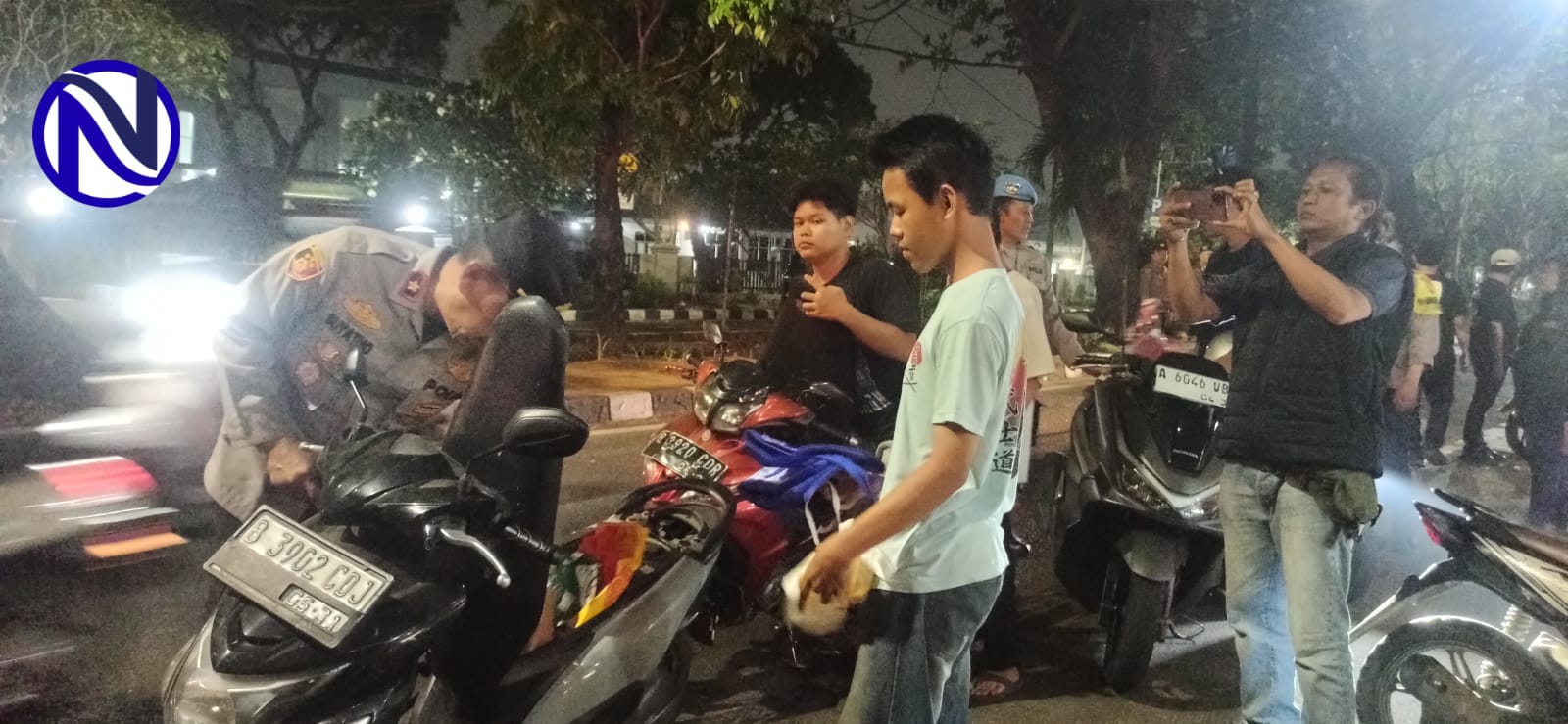Polisi Polsek Tangerang cek kendaraan motor Ops 2.1 Stationer di TMP Taruna