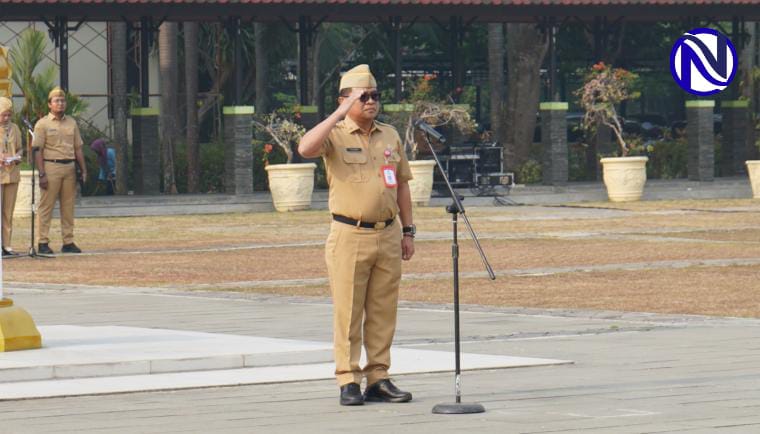 Staf Ahli Bupati Bidang Pembangunan Ekonomi dan Keuangan Yudiana memimpin Apel Pagi pekan keempat Pemkab Tangerang di Lapangan Raden Arya Yudhanegara Tigaraksa, Senin 28 September 2026