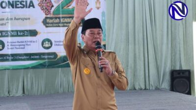 Bupati Tangerang Moch Maesyal Rasyid beri sambutan di Harlah ke-2 IGNMI Ponpes Albadar 2 Jayanti