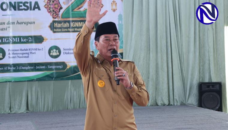 Bupati Tangerang Moch Maesyal Rasyid beri sambutan di Harlah ke-2 IGNMI Ponpes Albadar 2 Jayanti