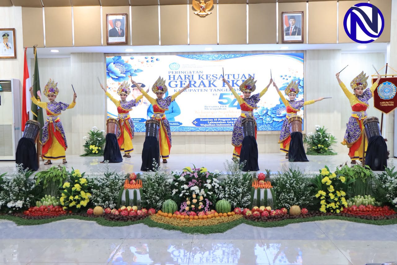 Tari Rampak Bedug di HKG PKK Ke-54 Kabupaten Tangerang