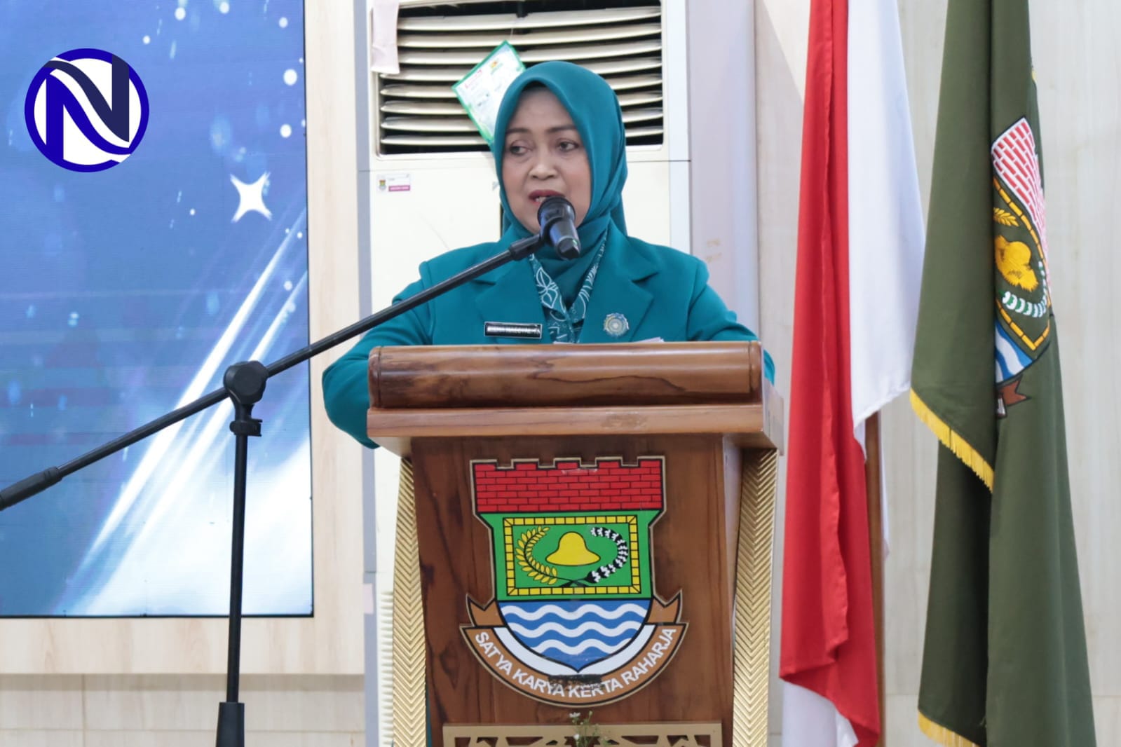 Ketua TP PKK Tangerang Rismawati Maesyal Rasyid sambutan HKG PKK 54