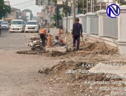 Proyek U-Ditch Jalan Diponegoro Serang Disorot: Genangan, Minim Rambu hingga Papan Informasi Dipertanyakan Warga dan Aktivis Minta Transparansi