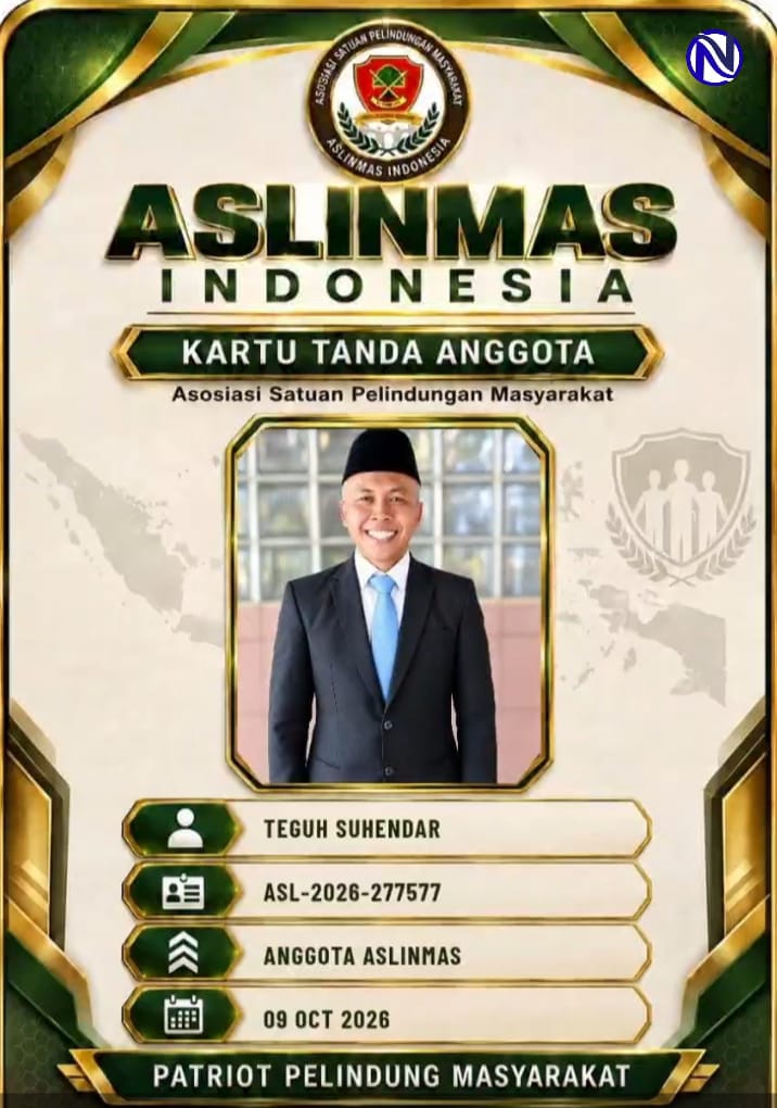 KTA ASLINMAS Teguh Suhendar ASL-2026-277577 Anggota ASLINMAS Patriot Pelindung Masyarakat 09 Oct 2026`